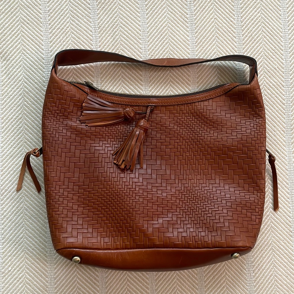 Patricia Nash stamped woven leather handbag